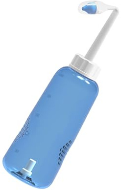 VILLCASE Nasenreinigungsflasche 500-ml aus Kunststoff für Effektive Nasennebenhöhlenspülung mit 2 Düsen und Knopf Bedienung bei Erwachsenen und Kindern