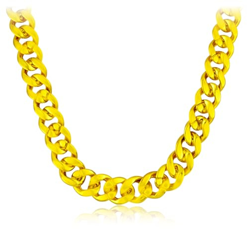 BSBUY Zuhälter Kostüm Set Rapper Hip Hop Accessoires mit Dollar Kette Große Gold Halskette Dollarzeichen Ring Goldenes Armband Herren Gangster Gang Ring für 80s/90s Fasching Mottoparty Karneval Party