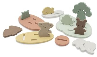 Jollein Badewannenspielzeug Set Foam – Kangaroots – 9-Teiliges Badespielzeug aus EVA – Schwimmende Puzzleteile für Bad & Dusche – Inkl. Netz mit Saugnäpfen für Aufbewahrung – Fördert Motorik