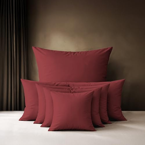 Lavea® 2er Set Kissenbezug 40x40 cm - Terracotta | 100% Baumwolle – Flauschige Kissenhülle mit Reißverschluss, weiche Kopfkissenbezüge, OEKO-TEX® zertifiziert, Serie Jasmin