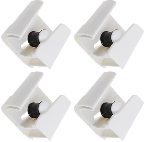 Operitacx 4pcs Peel and Stick Mop and Broom Holder Rack, Wall Mounted Non-drill Adhesive Mop Rack with Anti-slip Clips for Kitchen Bathroom Garage Laundry Tool Organization