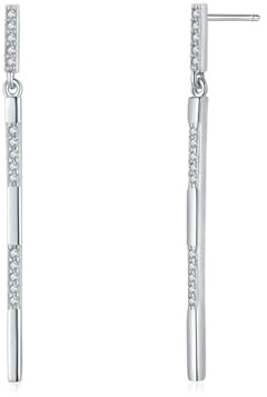 Beydodo Ohrhänger Gold 750 585 375 Echtgold, Damen Ohrringe Hängend Zylinder mit Diamant Ohrhänger Hochzeit Nickelfrei in Bijouterie