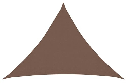 vidaXL Sonnensegel, braun, 7 x 5 x 5 m, HDPE, für Garten und Terrasse, elegante dreieckige Kerzen, moderne UV-Abdeckung, Schatten für Terrasse und Außenbereich