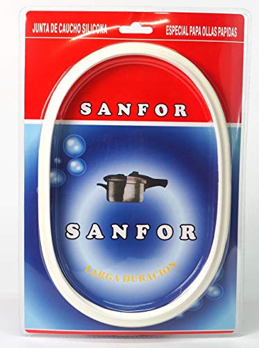 SF SANFOR 58010 Sanfor | Junta Silicona Adaptable a Olla Rápida, Express, A Presión Monix | Gris, Blanco