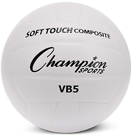 Champion Sports Soft Touch Volleyball, offizielle Größe, für Indoor- und Outdoor-Training, Praxis, Freizeit, langlebige Volleybälle mit komfortablem Kunstleder - Premium Volleyball Gear - Weiß