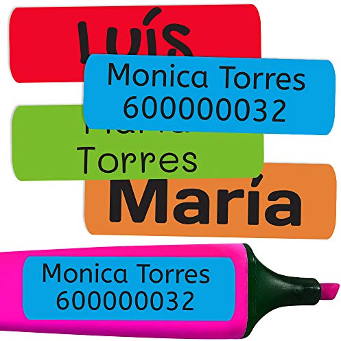 50 Klebeetiketten für Objekte 6 x 2 cm. Markierung. Aufkleber für Bücher und Schulmaterial für Kindergärten und Schulen beschriften (Kelle 1)