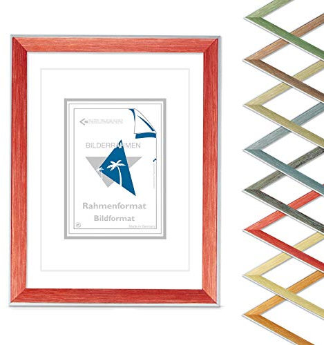 Neumann Bilderrahmen Holzrahmen Maryland, Wechselrahmen Rot 30x40 cm