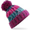 Beechfield Unisex Adults Corkscrew Knitted Pom Beanie Hat Strickmütze, Mehrfarbig (Electric Grey 000), Einheitsgröße
