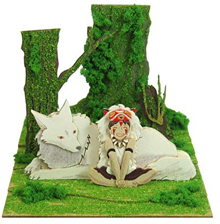 Sankei Studio Ghibli mini Princess Mononoke Hime San and wild dog scale papercraft MP07-45
