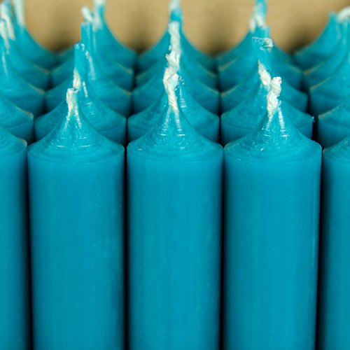 Bütic GmbH Stabkerzen durchgefärbt 250mm x Ø 22mm - Kerzen hochgereinigt, Brenndauer 11,5h, geruchsneutral, rußarm mit rückstandsfreiem Abbrand, Farbe:Türkis, Set mit:4 Stück