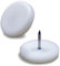 Ajile® - Lot de 24 pièces - Patin glisseur à clouer diam. 18 mm en plastique BLANC - FCL218