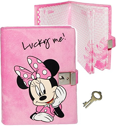 alles-meine.de GmbH 3-D Effekt - SAMT - Tagebuch - Minnie Maus - mit Schlüssel & Schloss - Buch / 160 Seiten - gebunden für Geheimnisse - Reisetagebuch/Notizbuch - liniert ..