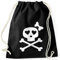 MoonWorks Turnbeutel Knochen Bones Totenkopf Pirat Hipster Beutel Tasche Sportbeutel Gymsac Gymbag schwarz Unisize