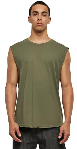 Urban Classics Homme T-shirt Sans Manches À Bord Ouvert T shirt, Vert (Olive 176), XXL EU