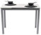 Homely - Mesa de Cocina Extensible Paris, sobre de Cristal Blanco, Estructura en Metal Gris, de 110/170x70cm (Blanco/Gris)