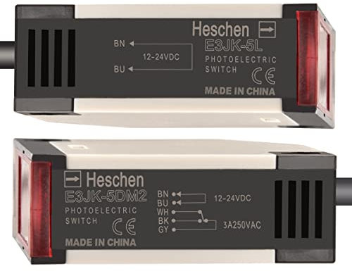 Heschen Interruptor fotoeléctrico del sensor, E3JK-5DM2-5L, DC 12-24V, tipo Bijection de la distancia, distancia 5M de la detección