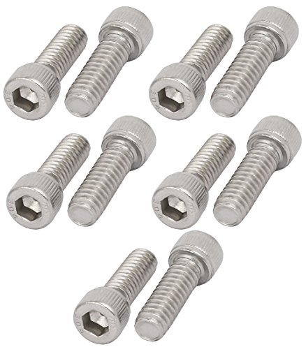 sourcing map 1/4-20x3/4 fil COMPLET acier inox 304 vis tête Hex 10pcs
