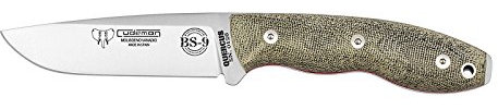 Cudeman Cuchillo 160-F SB9 Quercus Hoja de Acero Molibdeno Vanadio Micarta Canvas Verde + Tarjeta Multiusos de Regalo