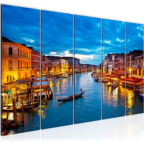 Runa Art Bild Venedig Italien Wandbilder auf Vlies Leinwand 5 Teilig Wanddekoration Wohnzimmer Schlafzimmer 604356a