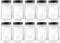 Novelinks 16 Ounce Clear Plastic Jars with Black Lids - Refillable Round Containers for Kitchen & Household Storage - BPA Free (10 Pack)
