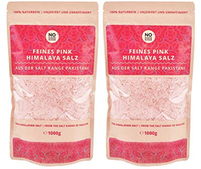 Pink Himalaya Salz, feine Körnung, Perfekt für Salzstreuer, 1 kg (Steinsalz / Kristallsalz aus Pakistan) 1kg 2kg 5kg 10kg 25kg wählbar mit großem Mengenrabatt (2 KG)