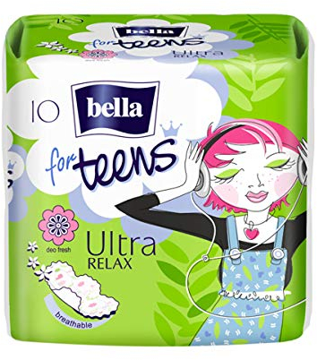Bella For Teens Ultra Binden Relax: Ultradünne Binden Für Teenager, 1er Pack (1 x 10 Stück), Mit Flügeln + Frischeduft