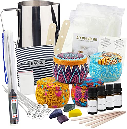 YINUO LIGHT Kit de Fabricación de Velas Perfumadas, Cera de Abejas Velas de Bricolaje, Velas Perfumadas de DIY, Juego de Velas DIY de Regalo para Vacaciones, Cumpleaños, Regalos Originales para Mujer