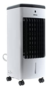 Jocca - Climatizador Portátil Frío 60W | Climatizador y Humidificador por Agua y Hielo con Ruedas | 3 Velocidades| Verano | Depósito Agua 3L