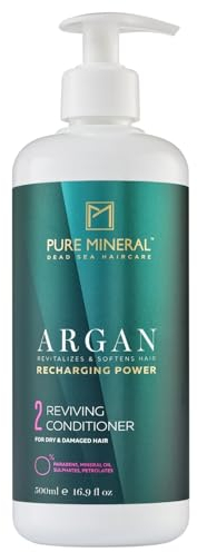 Pure Mineral - Argan-Conditioner für Stärkung - Feuchtigkeitsspendend und Anti-Frizz für trockenes Haar - Reich an Vitamin E - Ohne Sulfate, Parabene, Petrolate - 500ml