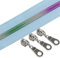 YaHoGa 9 m Regenbogen endlos Reißverschluss Meterware Skyblue reissverschluss 6mm-Spirale + 25 Nonlock-Zipper (Regenbogen Skyblue)