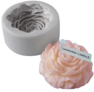 Pfingstrosen-Blumen-Silikon-Formen, 3D-Seifen-Aromatherapie-Kerzen-Formen Schokoladen-Fondant-Formen Kuchen dekorieren Backwerkzeuge handgemachtes Geschenk
