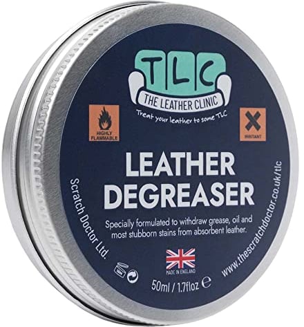 The Leather Clinic Leather Degreaser Paste 50ml | Grease & Oil Remover for Leather Furniture, Car Seats, Steering Wheel & More