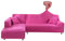 Jaotto Sofa Überwürfe Sofabezug Elastische Spandex Stretch Sofabezüge Couchbezug für L-Form Sofa Universal Waschbar Sofaüberwurf 2er Antirutsch(2 Sitzer+2 Sitzer,Rote Rose)