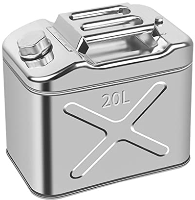 BHBXZZDB Bidon à Carburant Économique, Bidon pour Essence et Huile pour Chaîne, en métal, bidon d'essence Argent 10-60 litres