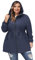 Hanna Nikole Damen Regenjacke Wasserdicht Atmungsaktiv Dünne Regenmantel Leichte Jacke Outdoorjacke Windbreaker mit Kapuze Navy Blau 54