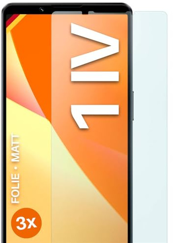 moex FlexProtect matte Schutzfolie für Sony Xperia 1 IV Displayschutz Folie matt gegen Reflexionen, Anti Reflex Handyfolie mit Sonnenschutz, Kompatibel mit jeder Handyhülle, 3 Stück