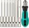 K Kwokker Hex Allen Key Bit Set, Hex Head Allen Wrench Drill Bit Set 75mm Magnetic Alan Keys Sets for Drill, 1/4” Hex-Shank S2 Steel Hex Bits Set with Mini Handle Driver