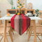 Hanrunsi Tischläufer Rot Orange Leinen Moderne Holz Textur Streifen Bauernhaus Rustikal Retro Braun 33x183cm Jute Tischläufer für Esstisch Bauernhaus Party Picknick Kostenlose Küche Dekoration