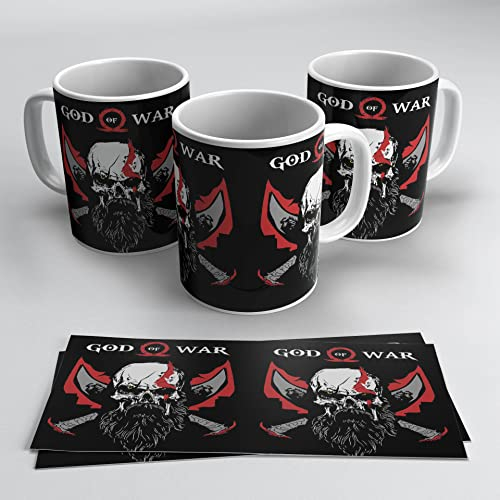 God of War Tasse mit Motiv God of War von Ceramica, 330 ml, Geschenk für Spieler (God Of War Double - Schwarz)
