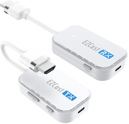 EZCast Transmisor HDMI Con Pantalla Inalámbrica y Receptor, Espejo de Pantalla y Extensión a TV Para Computadora Portátil/PC/PS5, HDMI de 30m/40m/50m