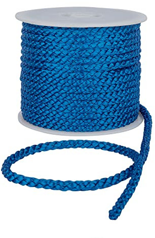 Cordon en crêpe – Cordon en coton de qualité supérieure 6 mm – Cordon solide pour macramé pour projets de bricolage, cordon de serrage en nylon – Cordon solide et durable – Bleu roi – 1 m