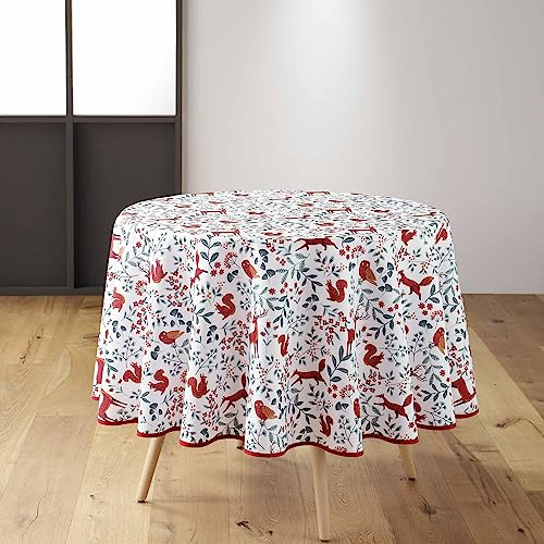 douceur d'intérieur, Nappe Ronde (Diamètre 180 cm) Forestine, Polyester Imprimé