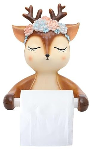 Porte-Rouleau de Papier Toilette en Forme de cerf Mignon, Distributeur de Rouleau de Papier Mural Fantaisie, décoration Murale créative pour Salle de Bain et Cuisine