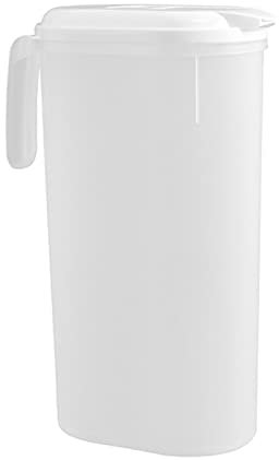 boiler Covered Pitcher - Fridge Water Dispenser - Ice Tea Kettle with Lid, 0.48 Gallon / 0.66 Gallon Drink Jug for Lemonade Juice Beverage, Large Caliber Design
