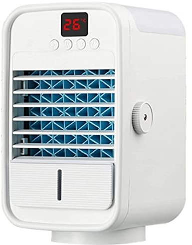 AidiOn El Aire Acondicionado portátil, el Ventilador de Aire Acondicionado de Aire Acondicionado evaporativo de USB Tranquilo Recargable con 3 velocidades, Enfriador de Aire para,Blanco