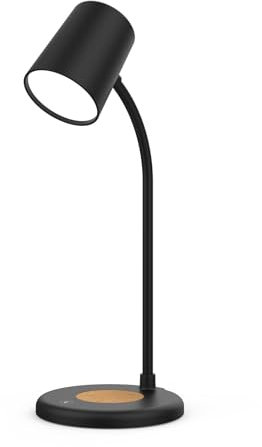 ZLGUBAY Lampada da scrivania 3 in 1 con ricarica wireless, dimmerabile, con altoparlante collegato Bluetooth, controllo touch USB, 3 modalità di illuminazione per casa, ufficio, comodino, luce
