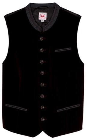 Spieth & Wensky Herren Trachtenweste Samtweste weste, Rot, 54/XL