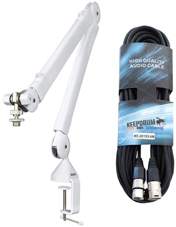 Rode PSA1+ Mikrofonarm Gelenkarm Weiss + keepdrum XLR-Kabel