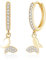 Kamise Silver Drop Hoop Earrings, 925 Sterling Silver Dangle Huggie Hoop Earrings for Women Girls, Hypoallergenic Butterfly Pendant Hoops Earrings Hanging, Gold Dangling Earrings with Cubic Zirconia