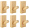 YAOSHENGUP 6PCS Wooden Hooks, Wooden Coat Hooks, self Adhesive Coat Hooks, for Living Room, Hallway, Kitchen, Bathroom
